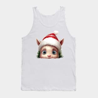 Christmas Peeking Baby Unicorn Tank Top